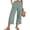 Green, variant on Linen Cotton Capri Pants For Women Back Pocket Picnic Outfits Summer With Pockets Cropped Capri Solid Side Slit Smooth Waist Road Trip Lightweight Feel Dark Gray XXL