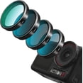 thumbnail image 1 of Juego de filtros de lente para DJI Action 5 Pro/4/3, paquete de 4 filtros de densidad neutra polarizadores CPL ND8 ND16 ND32, vidrio óptico HD multicapa para accesorios de cámara de acción, 1 of 7