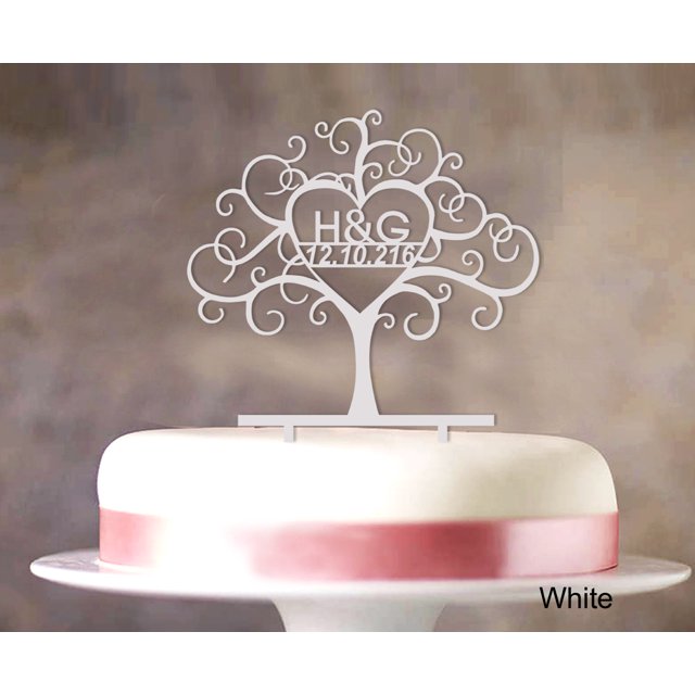 Custom Wedding Cake Toppers Personalized First And Last Name Initial Cake Topper Color Option Available 6-7 Inches Wide
