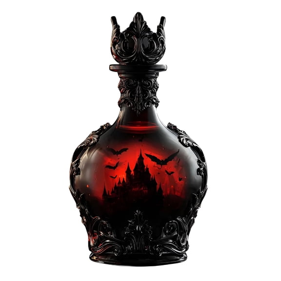 ACDANC Gothic Vampire Elixir Whiskey Bottle Wine Decanter,Halloween Whiskey Bottle,Perfect For Halloween,Bar Decor&Collectors