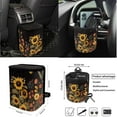 thumbnail image 4 of KUIFORTI Sunflower Pattern Car Seat Covers Full Set 15 Piece Car Seat Cover Steering Wheel Cover Seatbelt Covers Cup Coasters Car Trash Bag Car Storage Box Rear View Mirror Cover Keychain, 4 of 6
