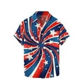 thumbnail image 2 of Yuwull Black T Shirts for Men, Star Stripe Tee Shirt for Men Men's American Flag Print Button Up T-Shirts Casual Summer Beach Shirt Blouses T Shirt On Clearance, 2 of 5