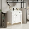 thumbnail image 3 of 30" Freestanding Bathroom Vanity with Integrated Sink Top, Faucet, Classic Squared Legs, 3 of 9
