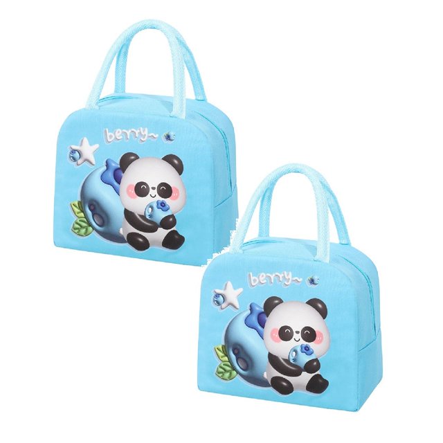 Oleegame 2 Pcs Sac de Rangement pour Produits Sac Isotherme Sac à Lunch Sac à Lunch Chiot Brun (Isolation 3D) Bleu