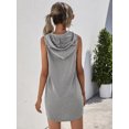 thumbnail image 2 of Men's Drawstring Sleeveless Hooded Mini Dress with 95% Polyester and 5% Spandex Fabric for a Lightweight Sheer Look, 2 of 6