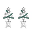 thumbnail image 2 of Christmas Tree Earrings for Women Dangle Drop Rhinestone Alloy Party Holiday Festive Jewelry Gift, 2 of 6