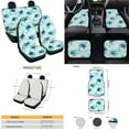 thumbnail image 4 of Yuyamidu 15 PCS Sea Turtle Car Seat Covers Set Starfish Car Floor Mats sSteering Wheel Cover Seat Belt Covers Car Coasters Gear Shift Knob Cover, Blue, 4 of 6
