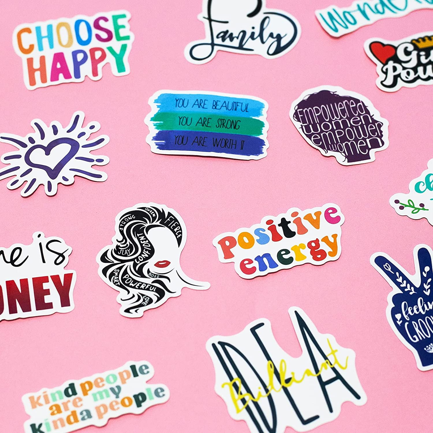 100 Pcs Inspirational Quote Stickers, Postive Stickers for Adults Teens Students Teachers, Inspirational Stickers for Journaling Scrapbooking Water