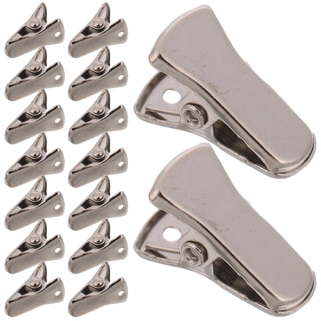HAMPPLIES 100Ud Clips Metálicos Para Portabadges Con Resorte Para Uso Doméstico Y Oficina Color Plateado