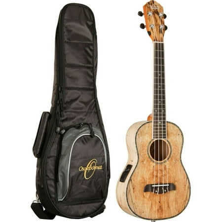 Oscar Schmidt OU7TEK Spalted Mango Acoustic Electric Tenor Ukulele w/Deluxe Bag