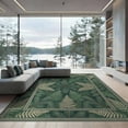 thumbnail image 2 of ODIKA 6'x9' Washable Area Rug Forest Woodland Fern Border Hardwood Long Farmhouse Watercolor Refined for Dining Room, Under Table, Office Décor, Non-Slip Chair-Friendly, 2 of 7
