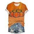 thumbnail image 2 of VKOYWKM Women's Funny Thanksgiving Shirts Short Sleeve Fall T-Shirts Pumpkin Graphic Tees Cute Crew Neck Thankful Grateful Blessed T-Shirts Fall Top, 2 of 5