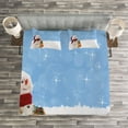 thumbnail image 3 of Ambesonne Snowman Quilted Bedspread Set 3 Pcs, Winter Christmas Time, Queen Size, Multicolor, 3 of 3