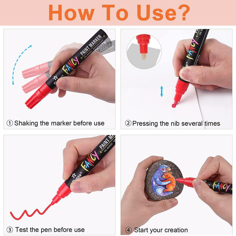 10/20 Color Metallic Paint Marker Pen Permanent Writing Rock
