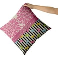 thumbnail image 3 of Easter Decorations Pillow Covers 18x18 Set of 2 Spring Easter Colorful Cute Bunny Pink Dahlia Print Striped Holiday Throw Pillows Rustic Decorative Square Cotton Cushion Case for Home Sofa Couch Bed, 3 of 6