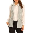 thumbnail image 1 of INSPIRE CHIC Blazer Sans Manches à Carreaux pour Femmes Blanc m, 1 of 6