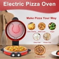 thumbnail image 5 of Pizza Oven 12" Visual Window Pizza Maker Machine 1800W Pizza Cooker For Kitchen Countertop Dual Temperature Control Up To 440 Degrees Celsius  Red, 5 of 7