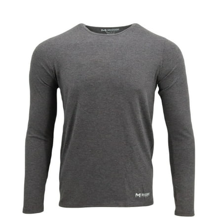 

Poly Spandex Thermal Rib Top Stretch Base Layer Moisture Wicking Activewear Made in USA Grey Size Large