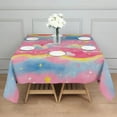 thumbnail image 3 of Colorful Cloud Star Pattern Square Tablecloth,Waterproof Square Table Cover,Wipeable Spillproof Washable Table Cover for Home Kitchen Party Decor 42"X42"(107x107cm), 3 of 6