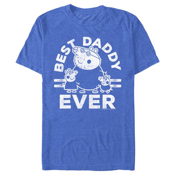 Men's Peppa Pig Best Daddy Ever Graphic Tee Royal Blue Heather Medium