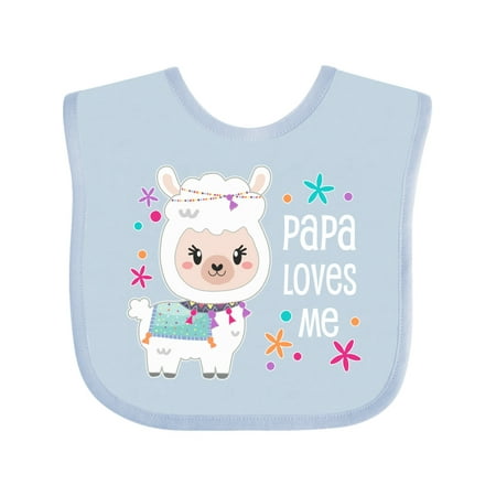 

Inktastic Papa Loves Me- Cute and Happy Llama Gift Baby Boy or Baby Girl Bib