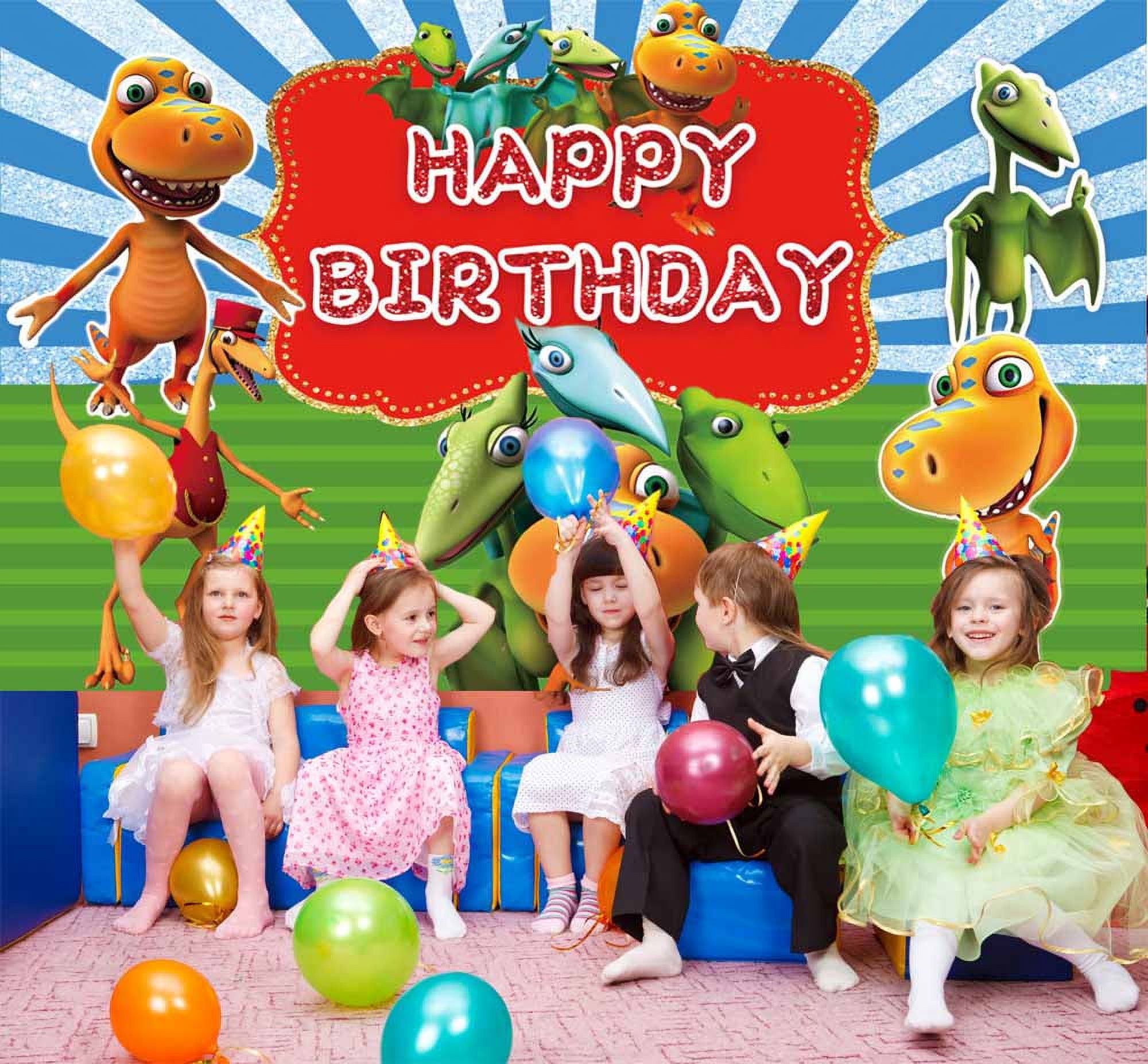 Blissyard Happy Birthday Backdrop Banner - 71x43 Inch Rainbow Cloud Design