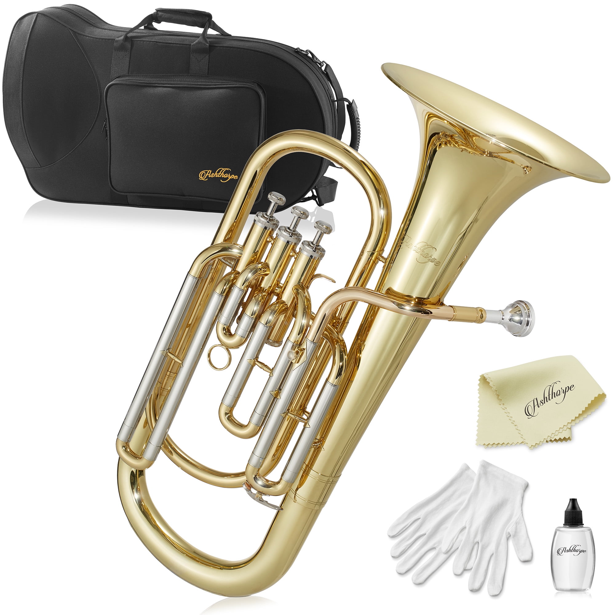 Advanced Monel Pistons Bb Baritone Horn w/Case and Mouthpiece-Nickel Plated Finish 
