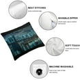 thumbnail image 6 of JRXY Blue New York City Canvas Wall Art Print Cityscape Brooklyn Bridge Picture Framed Wall Decor NYC Skyline Painting Modern Giclee Artwork for Living Room Bedroom Decoration  White, 6 of 7