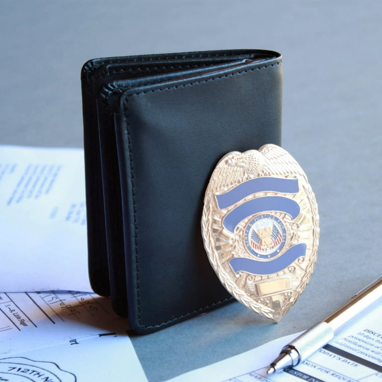 ASR Federal Bifold Leather Wallet ID Card and Police Badge Holder, Shield