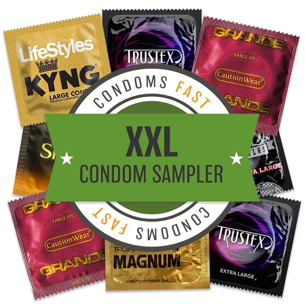Extra Large Condom Variety Pack, 42Count + Yabai Personal Lubricant
