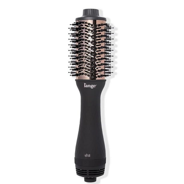 Cepillo secador de titanio 2 en 1 L'ANGE HAIR Le Volume | Cepillo de aire caliente todo en uno con cuerpo ovalado | Moldeador para un cabello suave y sin frizz para todo tipo de cabello (Negro - 60 mm