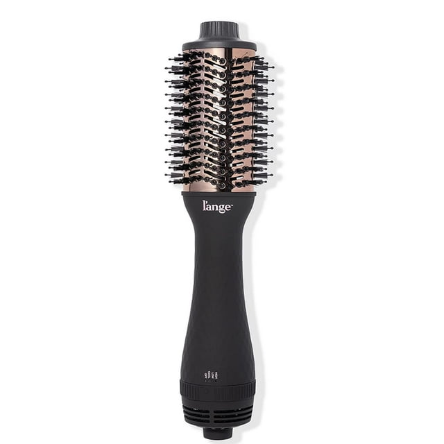 Cepillo secador de titanio 2 en 1 L'ANGE HAIR Le Volume | Cepillo de aire caliente todo en uno con cuerpo ovalado | Moldeador para un cabello suave y sin frizz para todo tipo de cabello (Negro - 60 mm