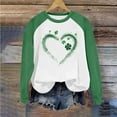 thumbnail image 3 of Ohufall Long Sleeve Shirts For Women, Spring Patchwork St. Patrick's Day Printed Round Neck Casual Loose Tee Pullover Women Tops, 3 of 4