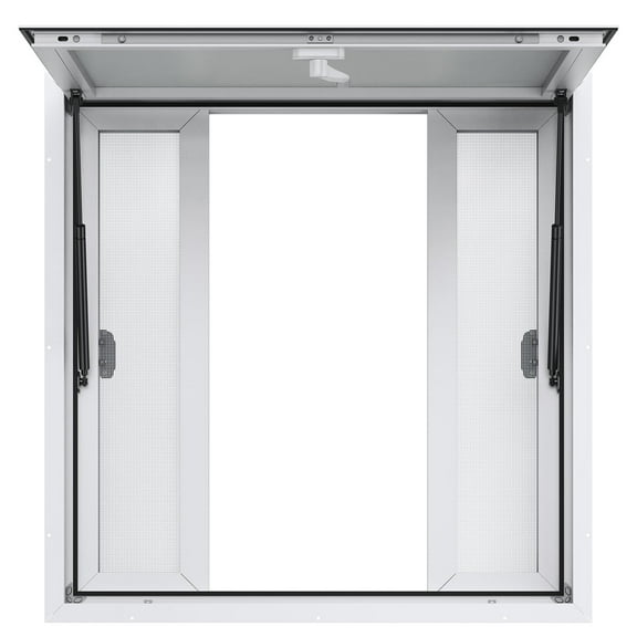 VEVOR Concession Window 36"x36",Aluminum Alloy Food Truck Service Window with 4 Horizontal Sliding Windows & Awning Door & Drag Hook,up to 85 Degrees Serving Window