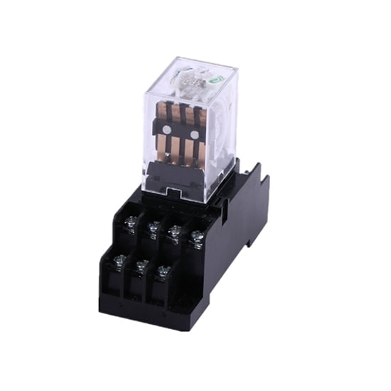 ATO Electromagnetic Relay, 14pin 4PDT contact, 12V DC, 24VDC, 110V AC, 220V AC coils with Plug-in Terminal Socket Base