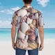 thumbnail image 4 of Balery Sea Shells Camisas hawaianas de manga corta para hombre, camisas playeras de corte holgado, camisas de vacaciones con botones,Large, 4 of 7