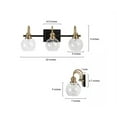 Modern 22 in. 3-Light Black Bathroom Vanity Light, Powder Room Rustic Vanity Light, Clear Glass ...