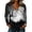 Gray, variant on Women's V Neck Long Sleeve T-Shirt, Halloween Haunted Castle Pumpkin Print Blouse, Casual Autumn Party Top Saffron M