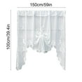 thumbnail image 5 of Fmxomd Semi-Sheer Floral Lace Curtain Swag for Kitchen Half Window Bathroom Decoration Rod Pocket,59 x 39 Inch, 1 Panel, White, 5 of 6