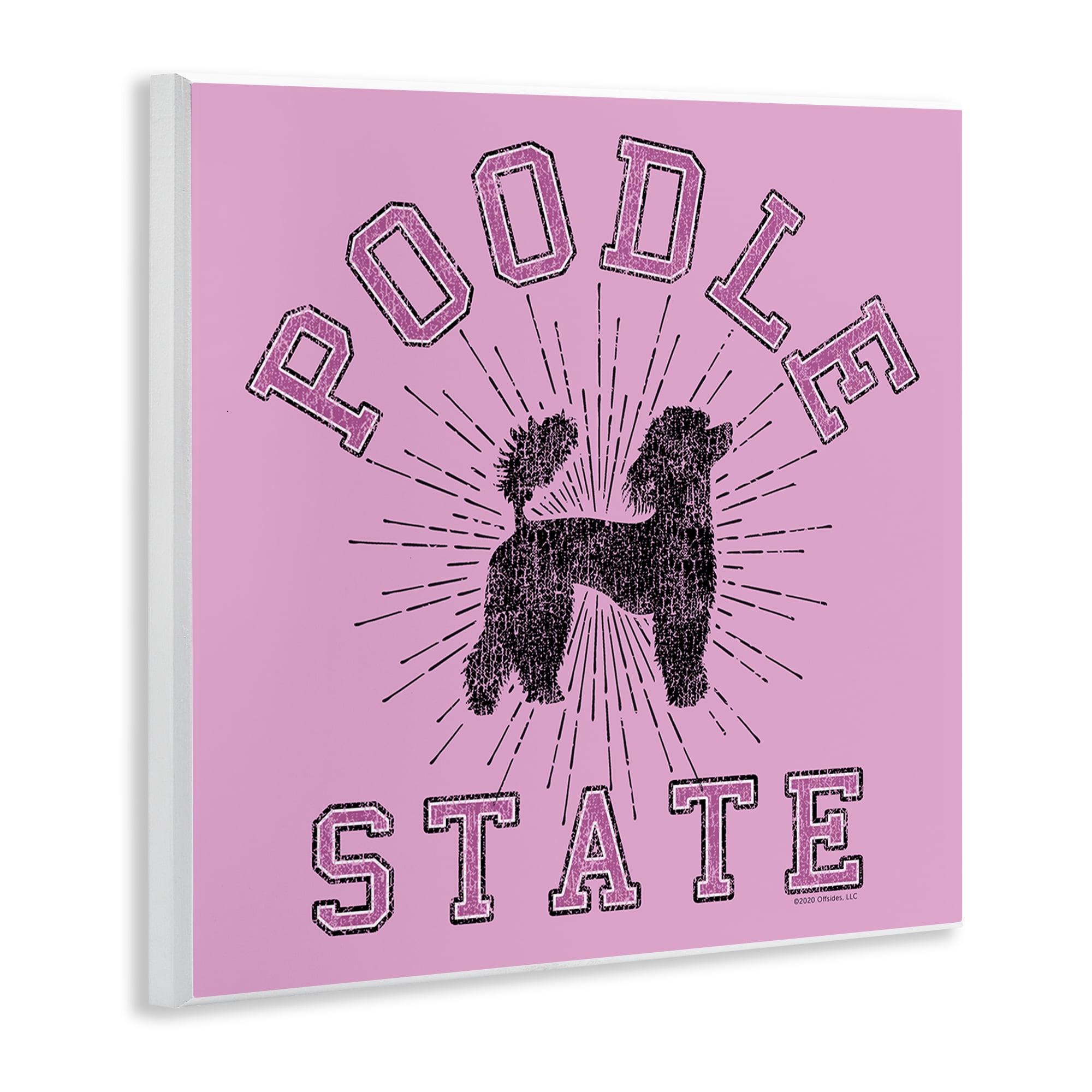 Stupell Industries Varsity Style Poodle State Novelty & Humor Painting Unframed Art Print Wall Art, 12 x 12