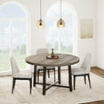 thumbnail image 3 of QinaQin 47 Inch Round Dining Table for 4, Wooden Circle Table with Metal Frame for Kitchen or Apartment, 3 of 12