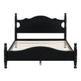 thumbnail image 3 of Tcbosik Full Size Platform Bed Black Vintage Wooden Bed Frame with Headboard and Footboard, Black, 3 of 8
