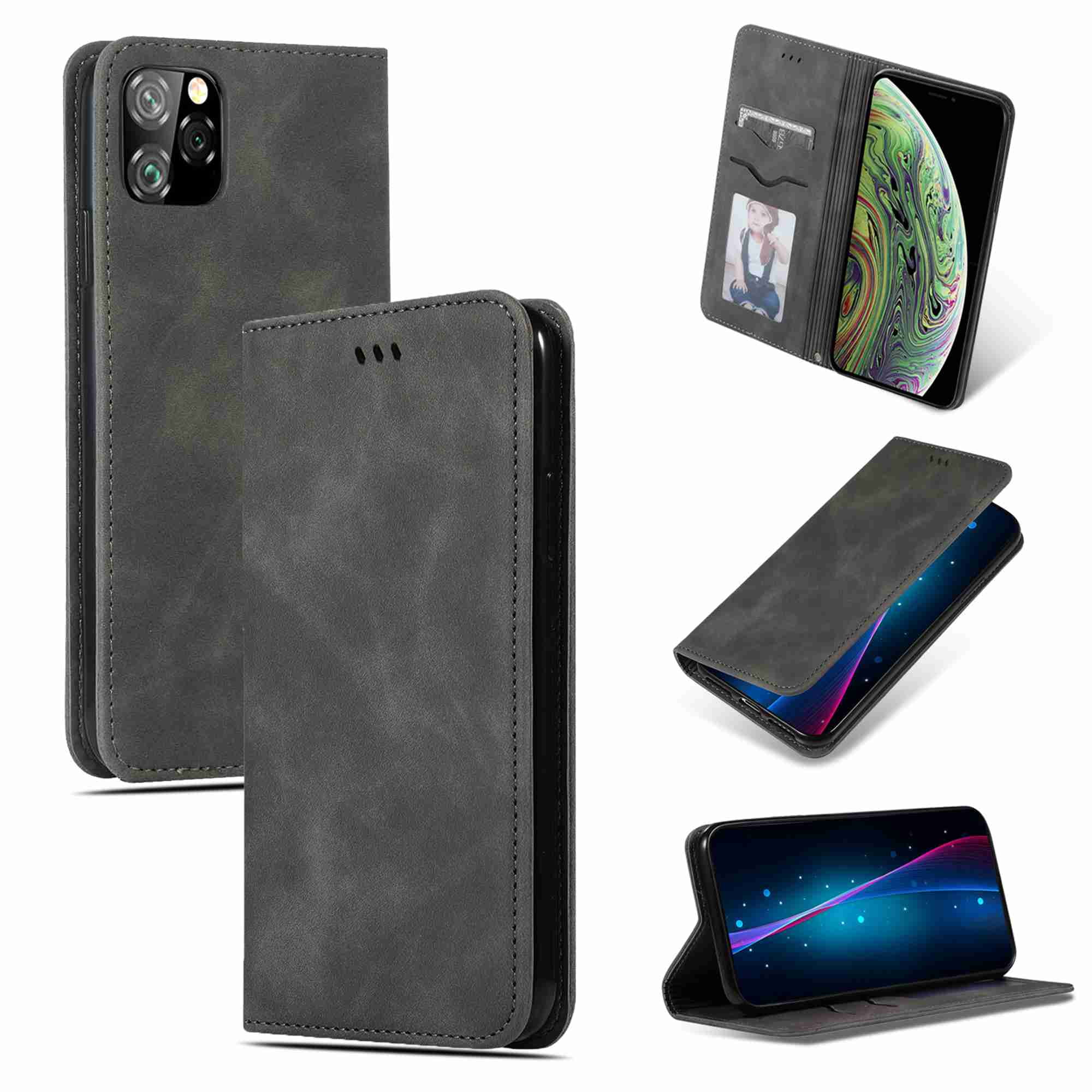 iPhone 8 Flip Case Cover for iPhone 8 Leather Wallet Cover Kickstand Extra-Protective Business Card Holders with Free Waterproof-Bag Fashion 