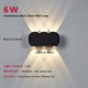 thumbnail image 3 of Lámpara de pared LED 6w Luz de pared de aluminio Ip65 Lámpara impermeable para interiores y exteriores Frosted Up Down Lights para sala de estar Dormitorio Jardín Pasillo 2800-3200k. Afortunado Sencillez, 3 of 5