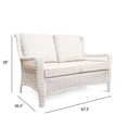thumbnail image 2 of krikacy Outdoor 2 Seater Sofa All Weather Hand Woven Rattan Patio Chair, Beige, 2 of 7