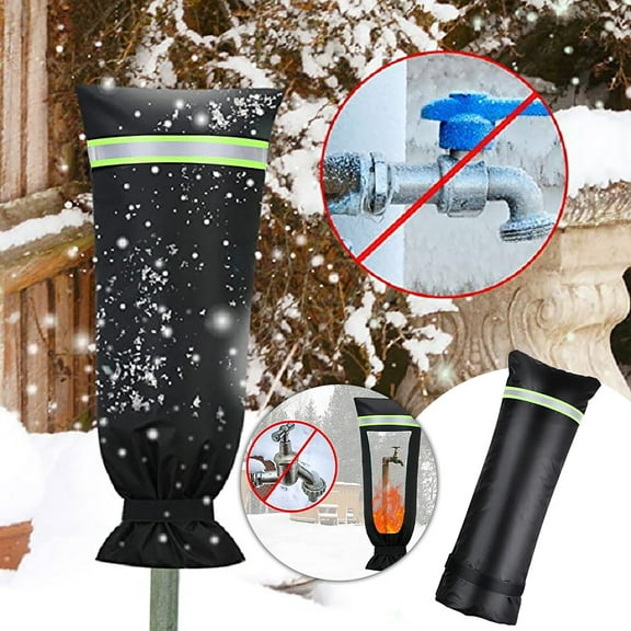 HongHeng Outdoor Faucet Covers for Winter - 19"L x 7"W Hose Bib Cover Insulated Freeze Protector for Water Spouts Hydrants Pipes, Waterproof Freeze-Proof Garden Faucet Cover