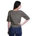 thumbnail image 3 of Moomaya Printed Cotton Top For Womens V-neck Crop Top Elbow Sleeve Summer Blouse T-shirt, 3 of 7