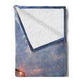 thumbnail image 2 of Landscape Soft Flannel Fleece Blanket, Sunbeams and Old Bridge at Pilai Beach Sunset Thailand Tropical Seascape Picture, Cozy Plush for Indoor and Outdoor Use, 50" x 70", Grey Beige, by Ambesonne, 2 of 5