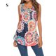 thumbnail image 1 of Qarigey Camiseta de mujer Blusa de manga corta con cuello Top con estampado casual Vestidos Elemento azul marino S Qarigey AP001800-03, 1 of 6