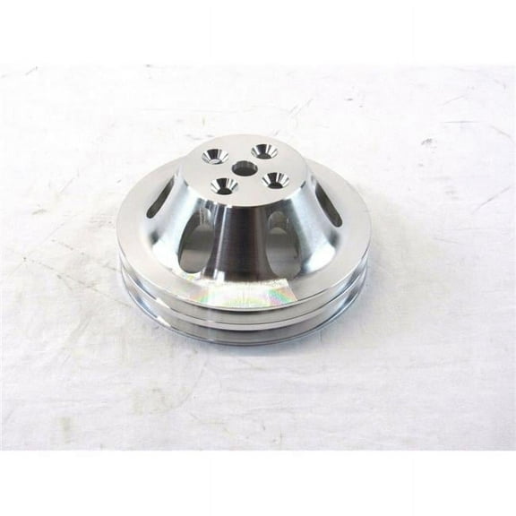 Bous Performance E43052 Aluminum Short Water Pump Pulley with Double Groove for 1965-1968 BBC 396-454, Satin